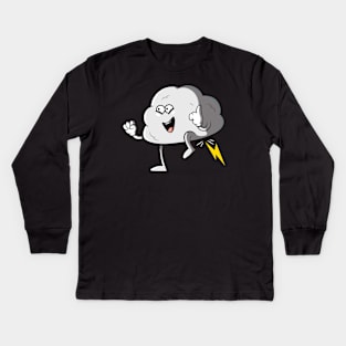 Farting lightning cloud Kids Long Sleeve T-Shirt